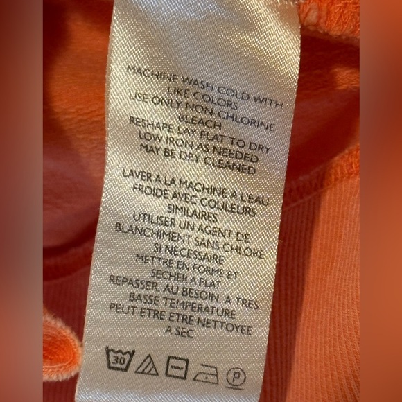 Pilcro Pintuck Cotton Oversized Long Sleeve Sweatshirt Coral Size Small - Picture 7 of 8